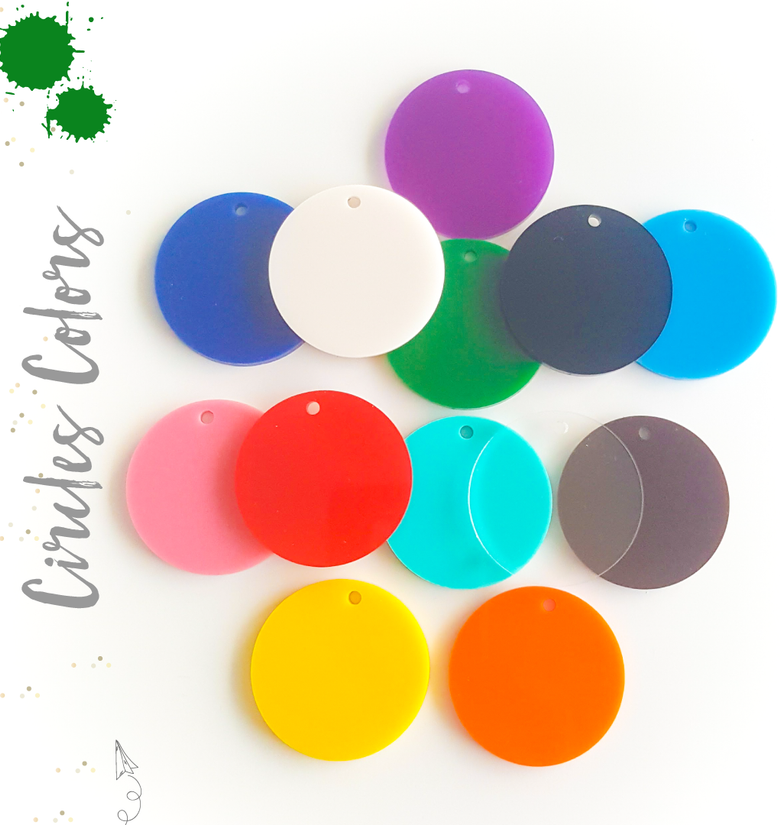Acrylic Circle Colors With Hole (Package.Price)