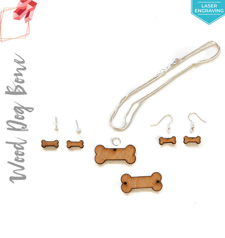 Laser Engraving Wood Jewelry Dog Bone (Package.Price)