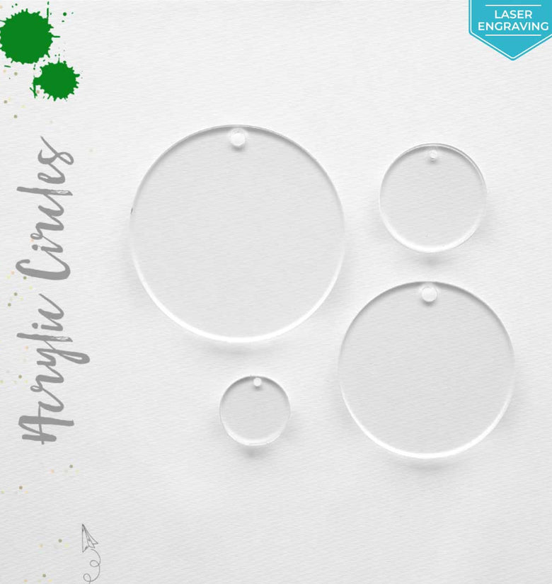 Laser Engraving Acrylic Circles Clear With Hole (Package.Price)