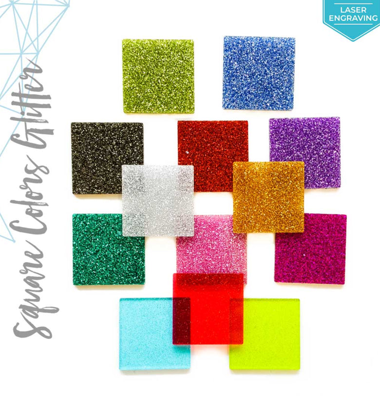 Laser Engraving Acrylic Square Glitter (Package.Price)