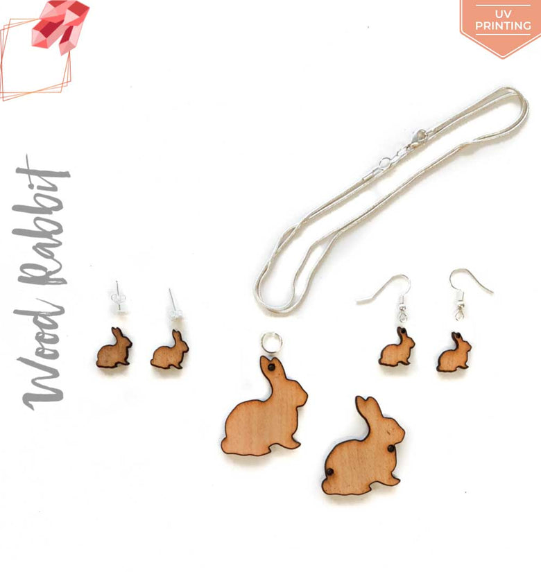 UV Printing Wood Jewelry Rabbit (Package.Price)