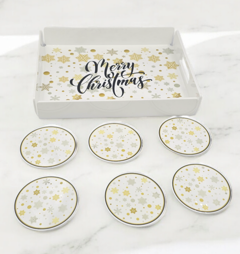 Acrylic TRAY with UV printing design (  (Merry Christmas)