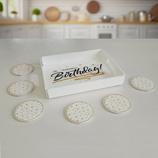 Acrylic TRAY with UV printing design ( Happy Birthday )