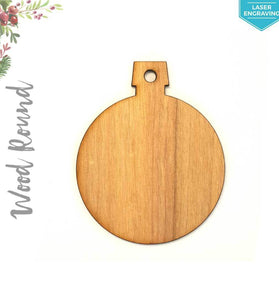 Laser Engraving Wood Christmas Ornaments Round