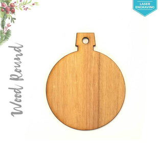 Laser Engraving Wood Christmas Ornaments Round