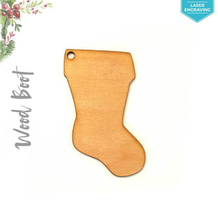 Laser Engraving Wood Christmas Ornaments Boot