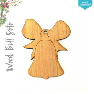 Laser Engraving Wood Christmas Ornaments Bell Soto