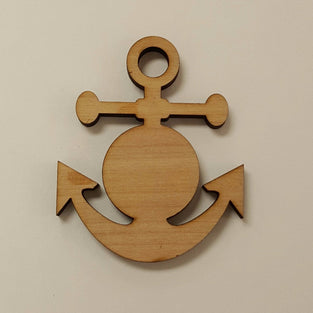 Wood Ornaments Anchor Optional Hole (Unit.Price)