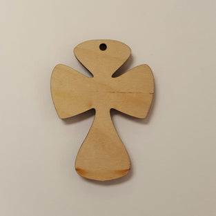 Wood Ornaments Cross Optional Hole (Unit.Price)