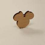 Laser Engraving Wood Keychain Mouse Head with Ribbon (Package.Price)