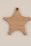 Wood Ornaments Sheriff Optional Hole (Unit.Price)