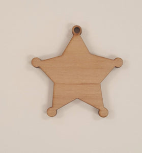 Wood Ornaments Sheriff Optional Hole (Unit.Price)