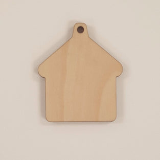 Wood Ornaments House Optional Hole (Unit.Price)