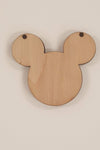 Wood Ornaments Mouse Head Optional Holes (Unit.Price)