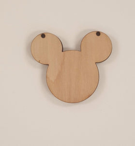 Wood Ornaments Mouse Head Optional Holes (Unit.Price)