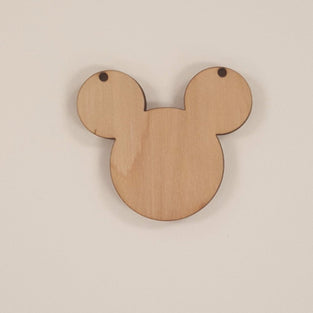 Wood Ornaments Mouse Head Optional Holes (Unit.Price)