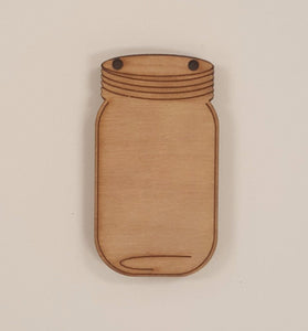 Wood Ornaments Mason Jar Optional Holes (Unit.Price)