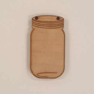 Wood Ornaments Mason Jar Optional Holes (Unit.Price)