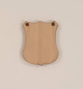 Wood Ornaments Police Badge Optional Holes (Unit.Price)