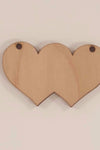 Wood Ornaments Double Heart Optional Holes (Unit.Price)