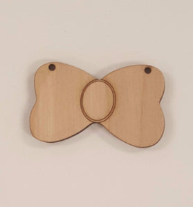 Wood Ornaments Bow Optional Holes (Unit.Price)