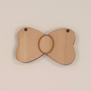 Wood Ornaments Bow Optional Holes (Unit.Price)