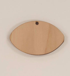 Wood Ornaments Football Optional Hole (Unit.Price)