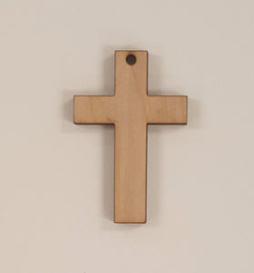 Wood Ornaments Cross Soto Optional Hole (Unit.Price)
