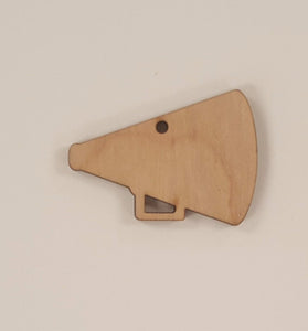 Wood Ornaments Megaphone Optional Hole (Unit.Price)