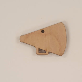 Wood Ornaments Megaphone Optional Hole (Unit.Price)