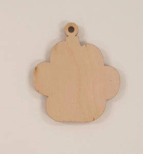 Wood Ornaments Paw Print Soto Optional Hole (Unit.Price)