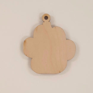 Wood Ornaments Paw Print Soto Optional Hole (Unit.Price)