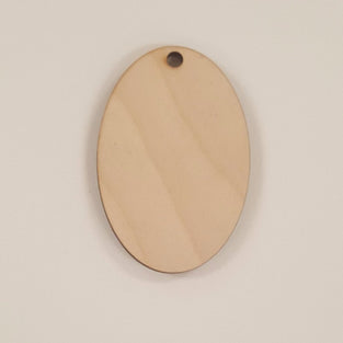 Wood Ornaments Oval Optional Hole (Unit.Price)