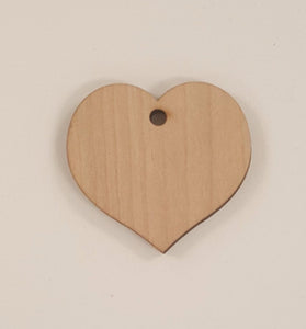 Wood Ornaments Heart Optional Hole (Unit.Price)