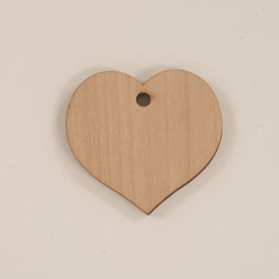 Wood Ornaments Heart Optional Hole (Unit.Price)