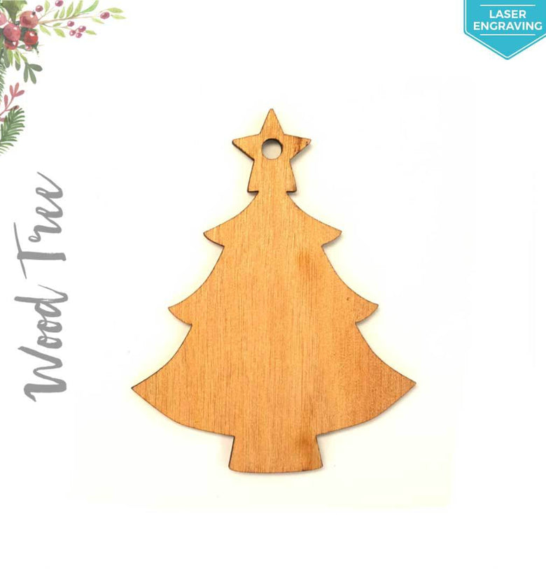 Laser Engraving Wood Christmas Ornaments Tree