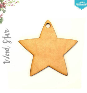 Laser Engraving Wood Christmas Ornaments Star