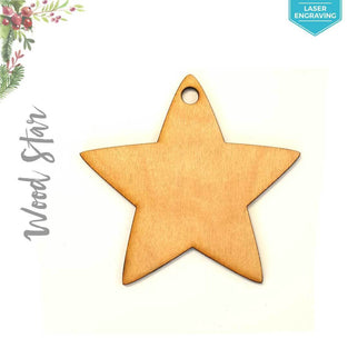Laser Engraving Wood Christmas Ornaments Star
