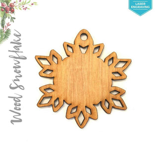 Laser Engraving Wood Christmas Ornaments Snowflake