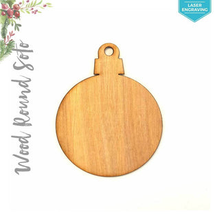 Laser Engraving Wood Christmas Ornaments Round Soto