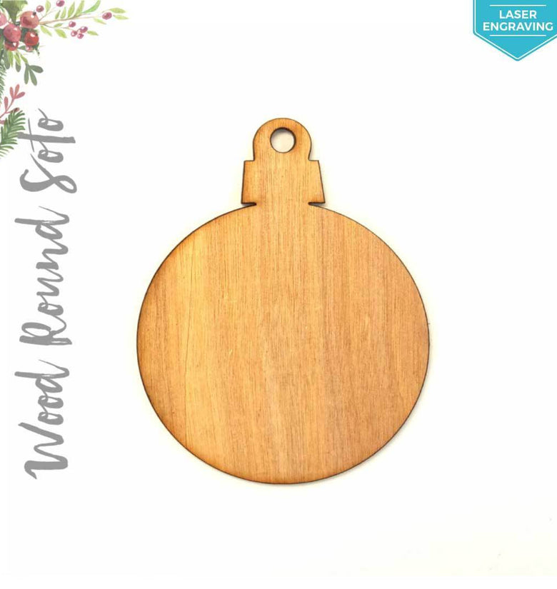 Laser Engraving Wood Christmas Ornaments Round Soto