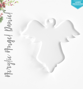 Laser Engraving Acrylic Christmas Ornaments Angel Daniel