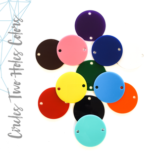 Acrylic Circle Two Holes in Colors (Package.Price)