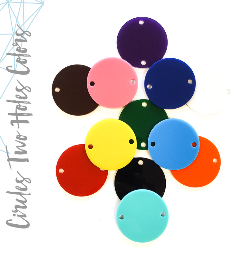 Acrylic Circle Two Holes in Colors (Package.Price)