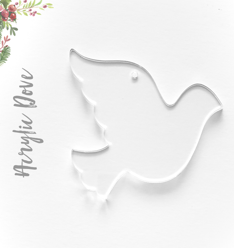 Acrylic Christmas Ornaments Dove