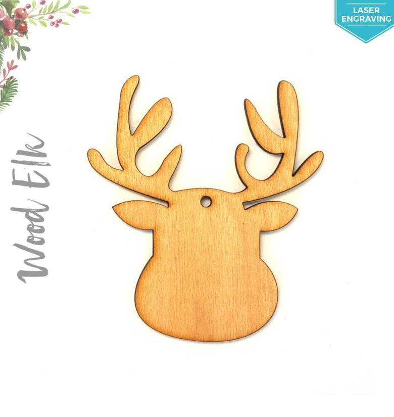 Laser Engraving Wood Christmas Ornaments Elk