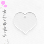 Acrylic Keychains Heart Center Hole