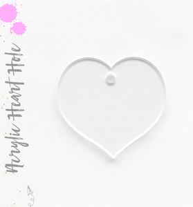 Acrylic Keychains Heart Center Hole