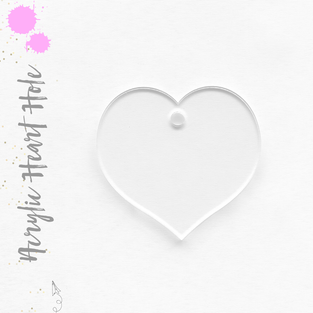 Acrylic Keychains Heart Center Hole