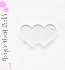Acrylic Keychains Heart Double